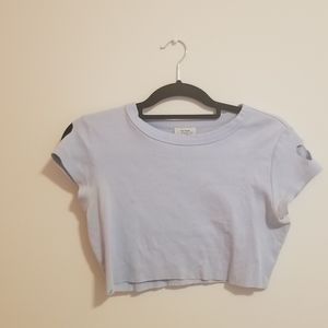 Baby blue heart sleeve shirt